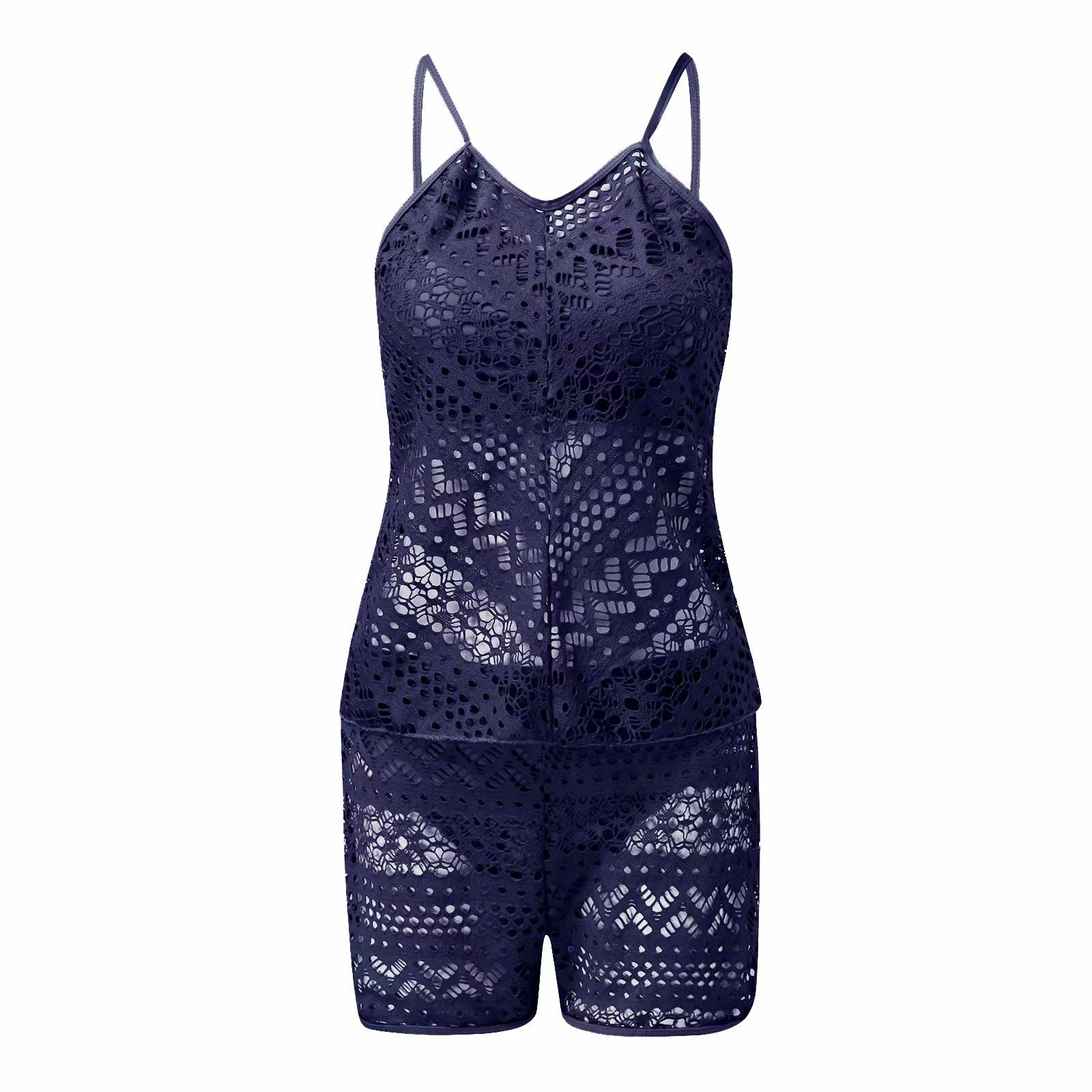 Women Seperated Swimwear Solid Color Grid Jacquard Boxers Bikini Swimwear Bella Mia